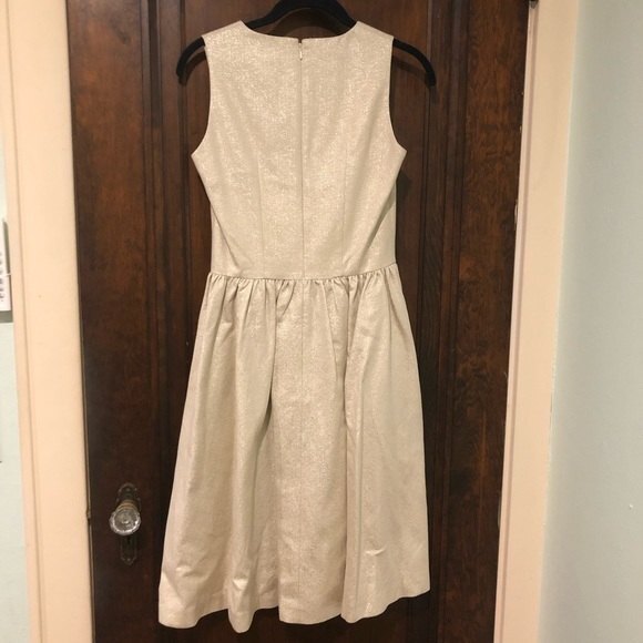 French Connection Metallic Cream Cocktail Dress 2 - Picture 5 of 7